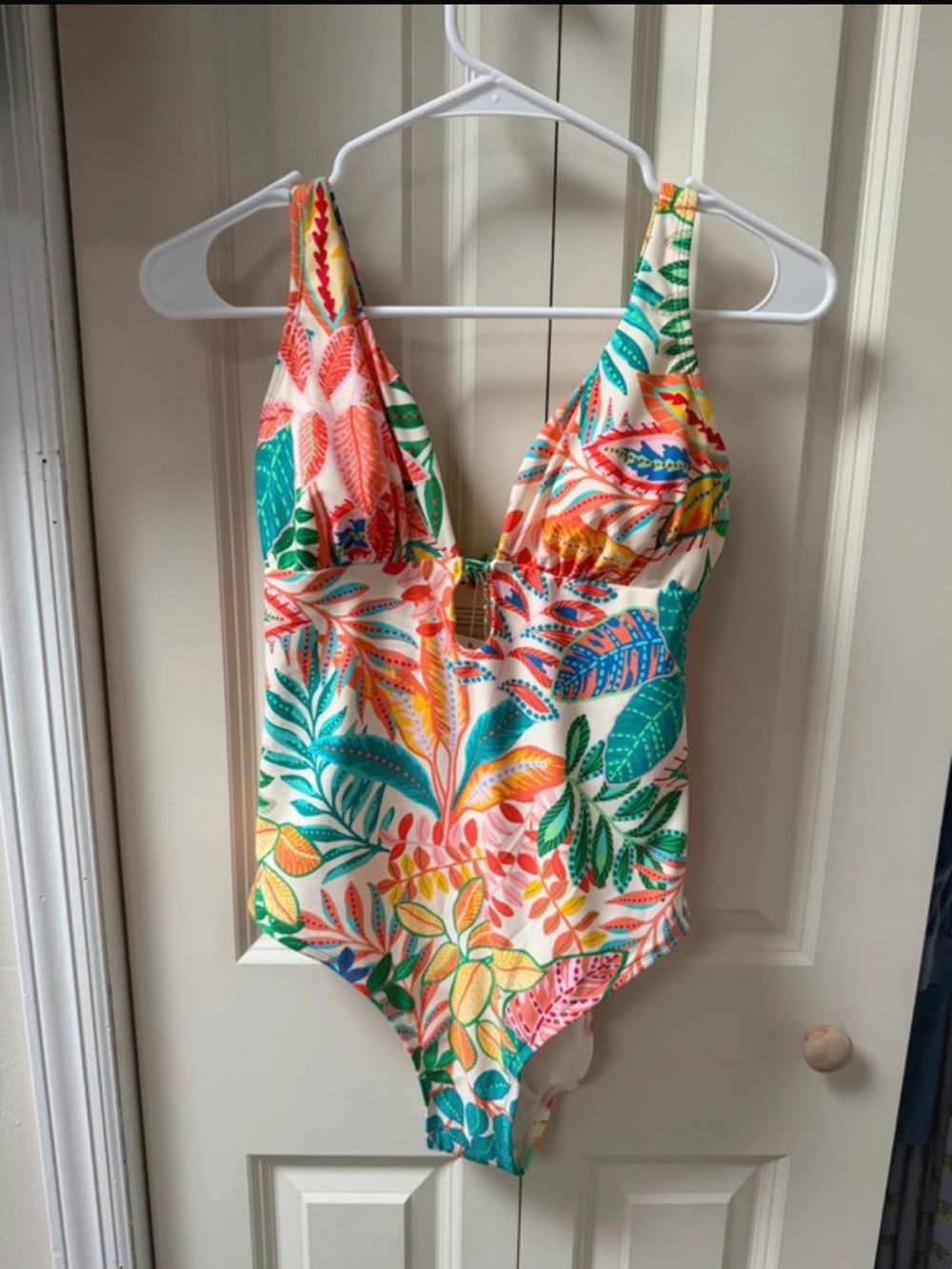 Cupshe- Tropical Leaf Print One-Piece Swimsuit - Multicolor